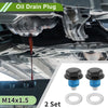Car / Motorcycle Black Blue 2 x M14x1.5 Aluminum Oil Drain Plug with Gasket