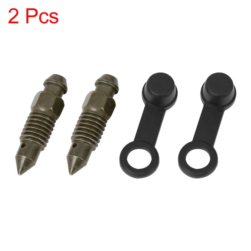 Motorcycle 2 x Banjo Bolt Bleeder Screws M8x1.25 with Cap