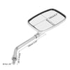 Motorcycle 1 Pair Universal Side Mirror Rearview Square Shape Silver Tone