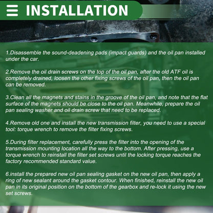 A340F Automatic Transmission Filter Kit for Toyota Tacoma (1995-1996)