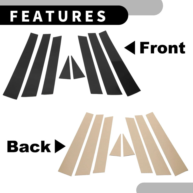 Subaru Forester 8 Pcs Black Car Pillar Window Trim Covers (2008-2012)