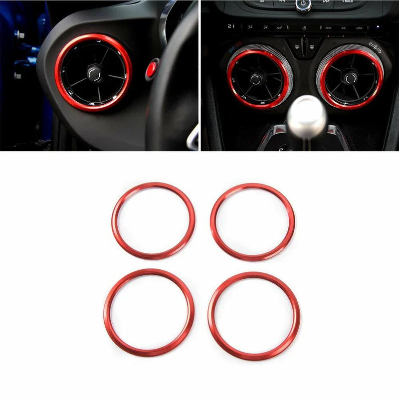 Chevrolet Camaro 4pcs Car Aluminum AC Air Outlet Vent Cover Ring Trim fit