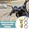 Motorcycle 2 x M16x1.5 54mm Length Hollow Bolt Screw with Washer