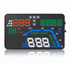 5.5" HUD Car GPS Head Up Display OBD2 Speed Warning MPH Fuel Consumption