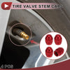 Car (All Years) 4 x Mini Bullet Style Tire Valve Stem Caps Dust Covers Red
