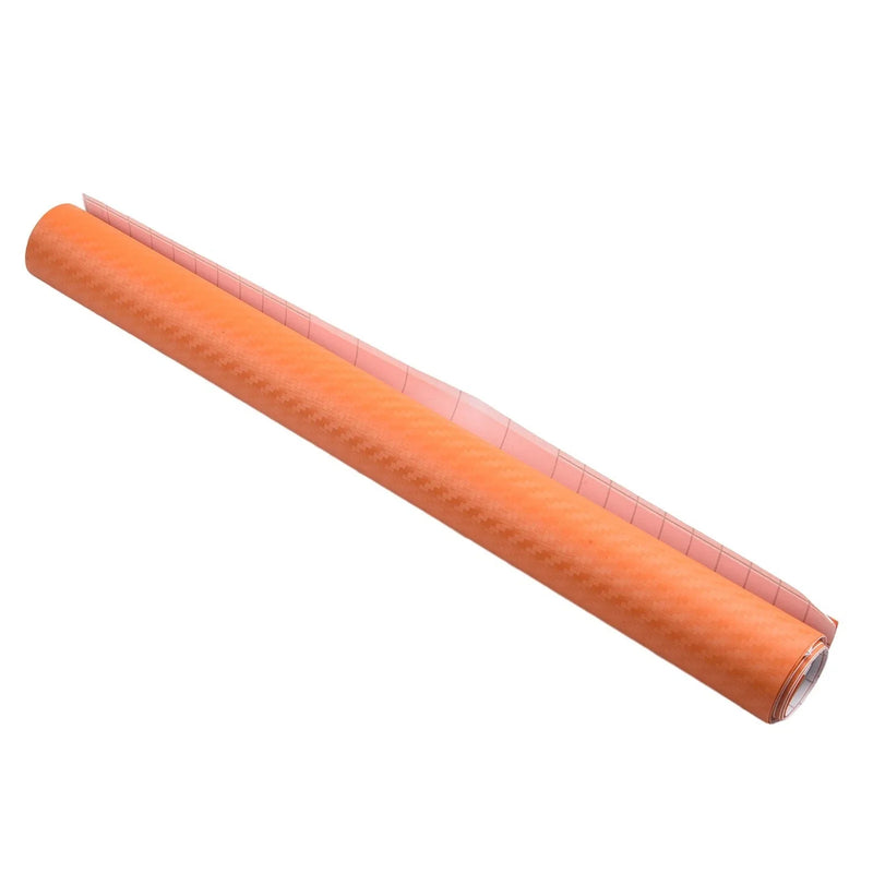 Car Interiors Beautiful Orange Carbon Fiber Vinyl Wrap Sticker