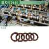 Oil Seal 35x47x8mm FKM Rubber High Pressure Brown 5 Pcs