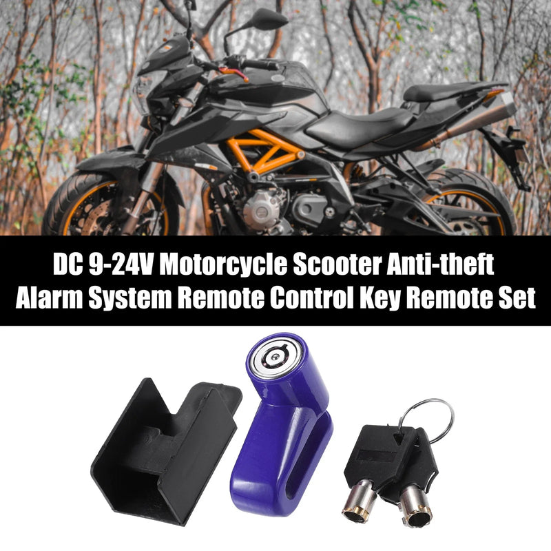 Motorcycle Anti-Theft Steel Wire Lock Disc Brake Wheel Lock Blue