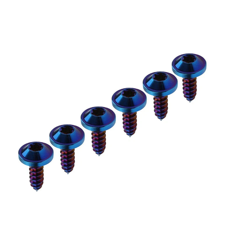 Fastening Blue 6 x M5x15mm Titanium Torx Head Self Tapping Screws