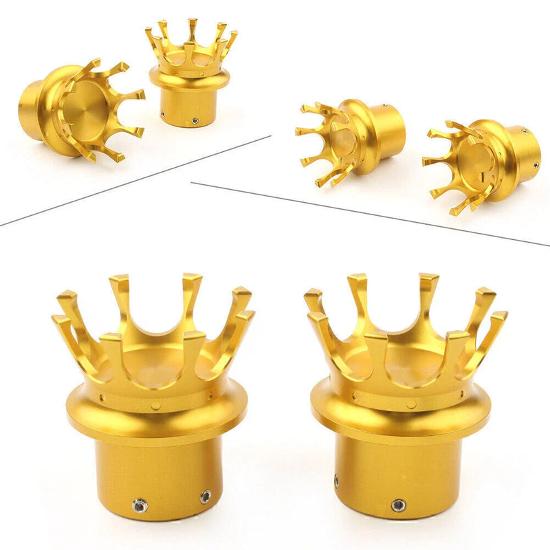 Harley XL 883 1200 Dyna Touring Front Axle Nut Covers  Gold (2004-2023)