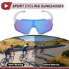 Motorcycle Riding Goggles Blue Lens White Frame PC Cycling Sunglasses