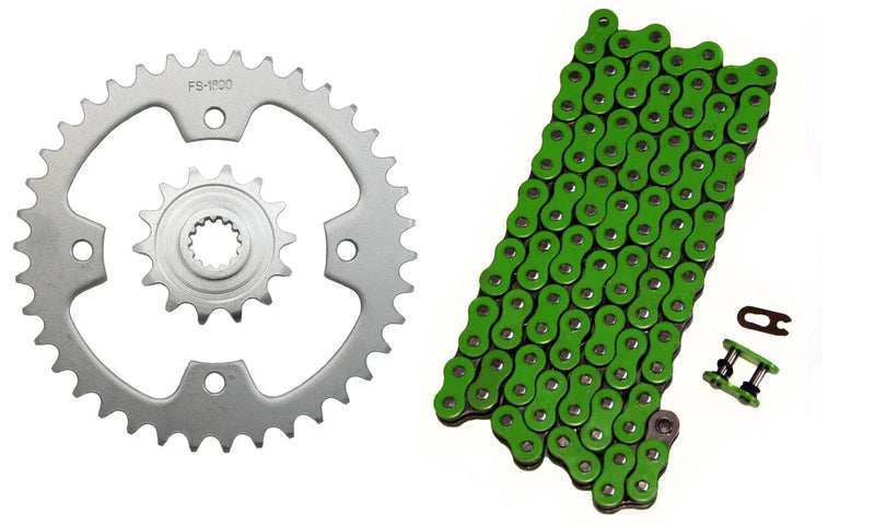 Green 520x94 O-Ring Drive Chain & 14/38 Sprockets Kawasaki KFX450R (2008–2014)