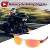 Make Model Motorcycle Riding Goggles Red Lens Transparent Frame Tri-acetel