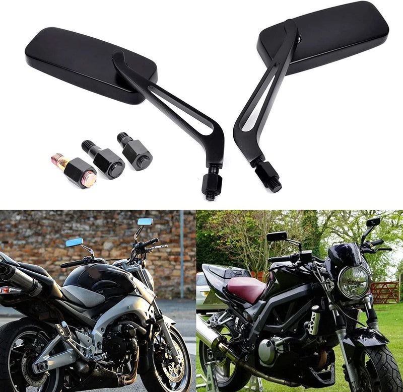 CHOPPER CRUISER BOBBER CAFE RACER 8/10mm BLACK MOTORCYCLE MIRRORS