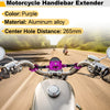 Motorcycle Balance Bar Extender Bracket / 265mm / Center Hole Purple