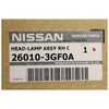 Nissan Pulsar C12 Hatch Right Genuine Non-Xenon Headlight