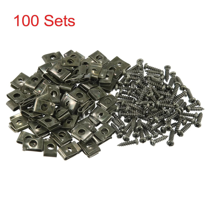 Make Model 100 Sets Motorcycle Fairing U-Type Fasteners Clips Green