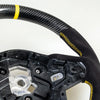 Toyota Supra A90 Flat Bottom Carbon Suede Yellow Steering Wheel (19-21)
