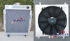 Datsun 1200 B110 3 Row Aluminum Radiator & Fan & Red Hose (1970-1976)