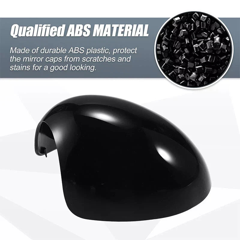 Mini Cooper R55 R60 Glossy Black Side View Mirror Cover Caps (2007-2016)