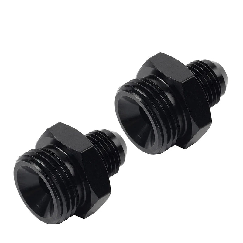 Universal 2 x Black Aluminum AN6 Flare to 8AN ORB Male Fitting Adapter