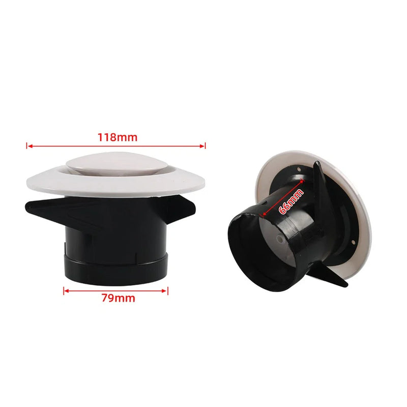 RV Camper Trailer - Adjustable & Rotatable Round AC Ceiling Vent