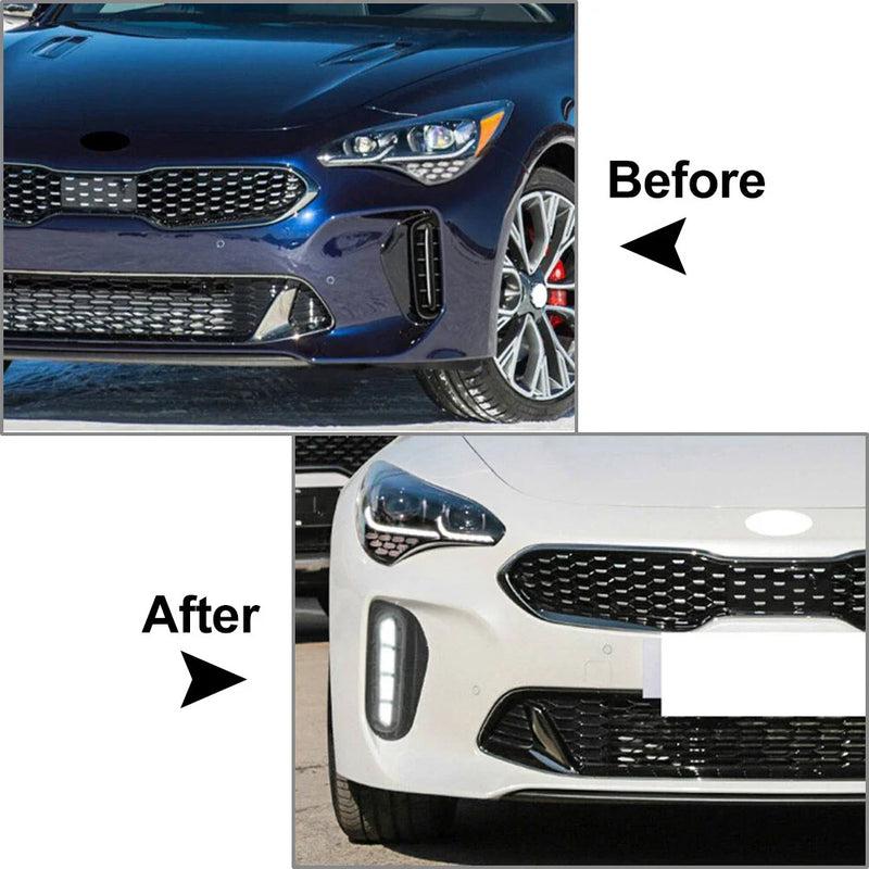 Kia Stinger DRL Daytime Running Light Fog Lamp with Yellow Turn Signal (2017-2020)