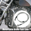 Motorcycle 160cm Braided Brake Clutch Oil Hose Silver Tone