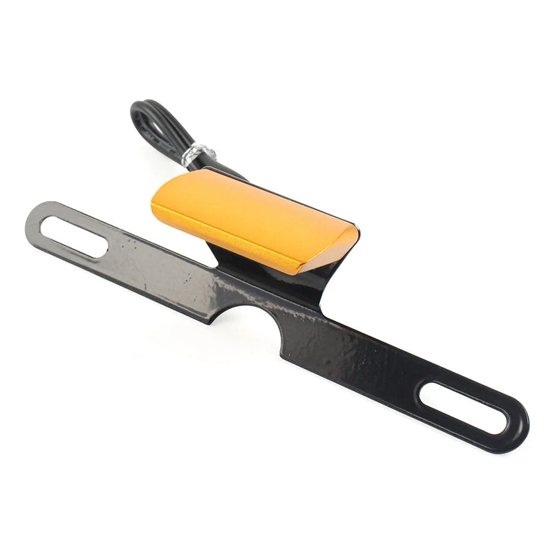 Motorcycle Gold LED Brake Tail Light License Plate Mount Holder