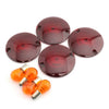 Harley Davidson Road King Amber Turn Signal Light Bulbs & Red Lens Cover (1994-2010)