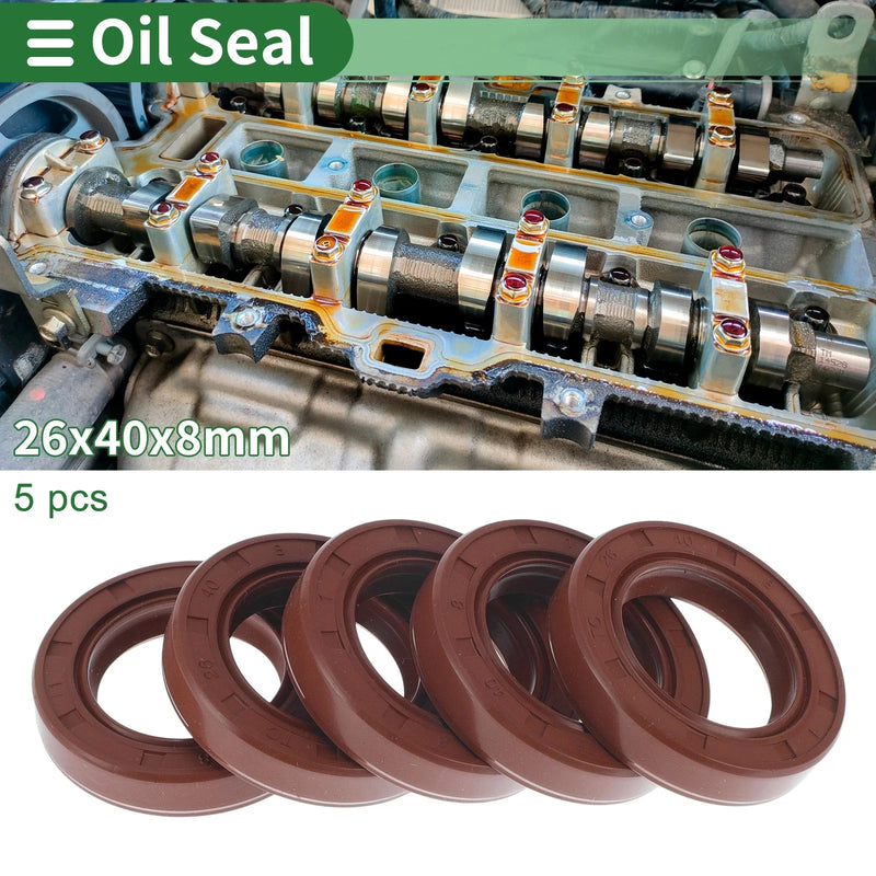 Oil Seal 5 x 26x40x8mm Rotary Shaft Seal FKM Brown