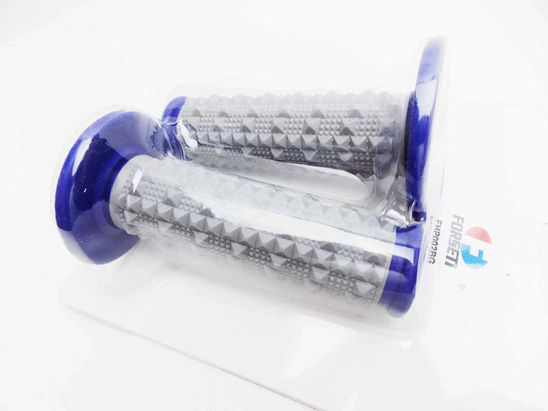Suzuki RM125 Blue Grey Diamond Handlebar Grip Set