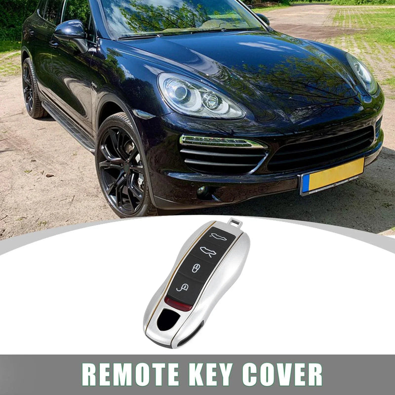 Porsche Cayenne, Panamera Silver Tone Car Remote Key Cover Fob Case (2003-2023)