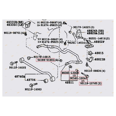 Toyota Landcruiser 2 x Front Sway Bar End Bush Kits (1999–2007)