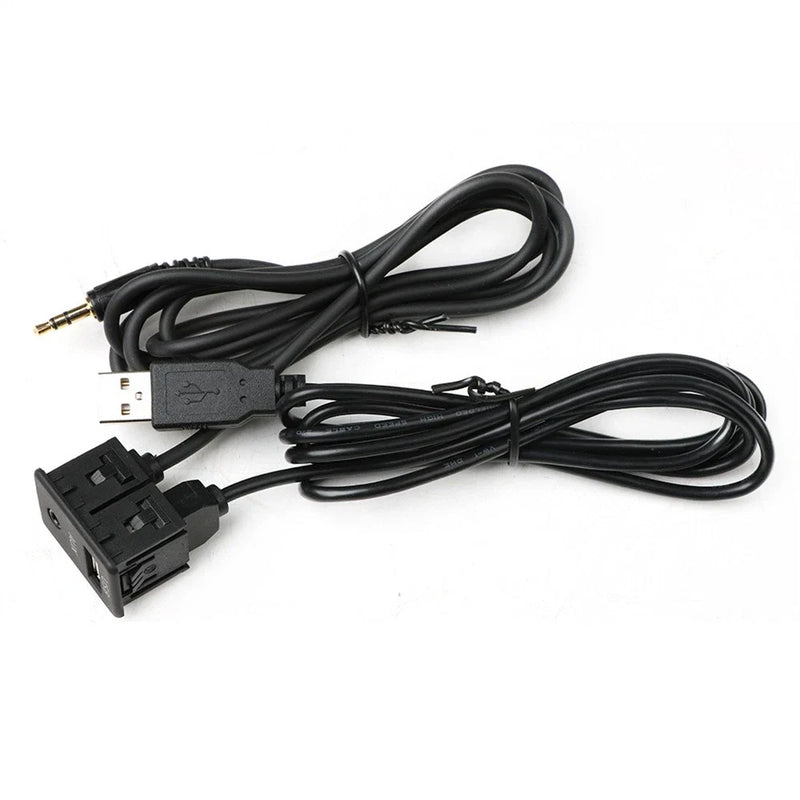 Car Dash Mount AUX Panel 150cm USB Extension Cable Adapter
