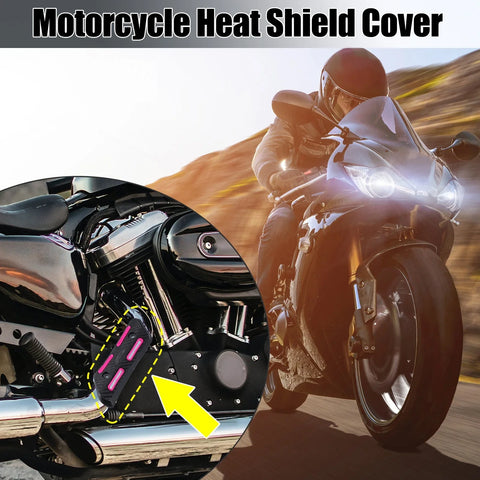 Universal Motorcycle Rose Red Heat Shield Exhaust Pipe Protector