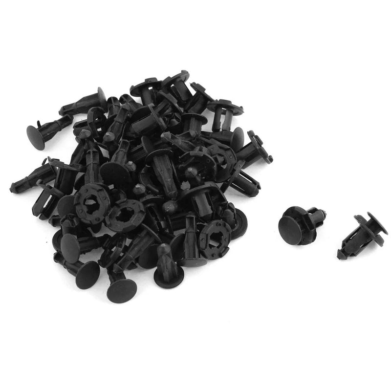 Toyota 50 Pcs 8mm Hole Push Clip Black Plastic Rivet