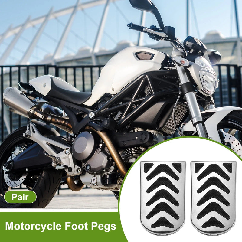Motorcycle FootPegs 3.9" Front Footrest Metal Foot Pedal Black 1 Pair