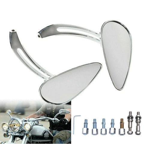 Harley-Davidson Fatboy Chrome Skull Head Rearview Mirrors (1990-2023)