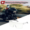 Motorcycle Riding Goggles Transparent Lens White Frame PC Cycling Sunglasses