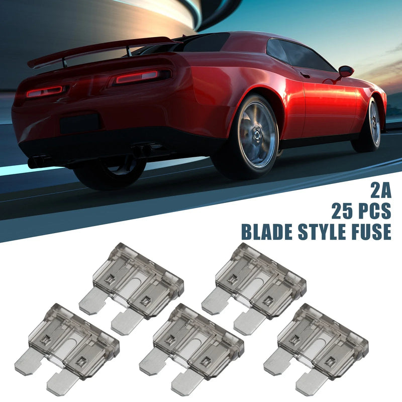 Car Boat Truck SUV RV Motorcycle 25pcs Blade Style Fuses 2A