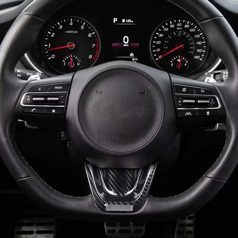 Kia Stinger 2018-23 Dry Carbon Fiber Steering Wheel Cover Trim