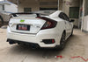 Honda Civic 2016-2023 Unpainted ABS Rear Spoiler Wing with LED Light