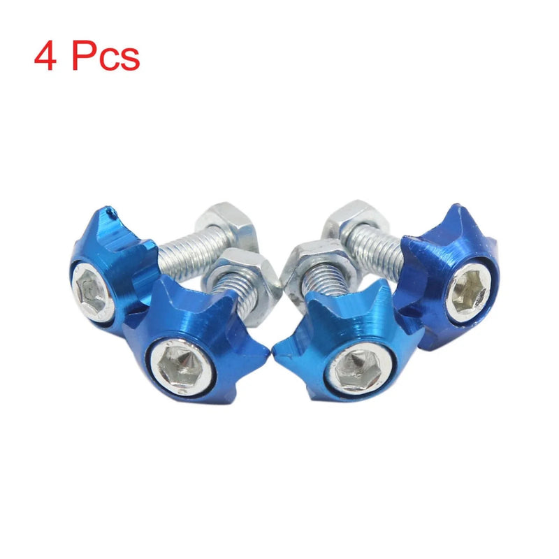 4 x 6mm Thread Dia Motorcycle License Plate Frame Screws Bolts Caps