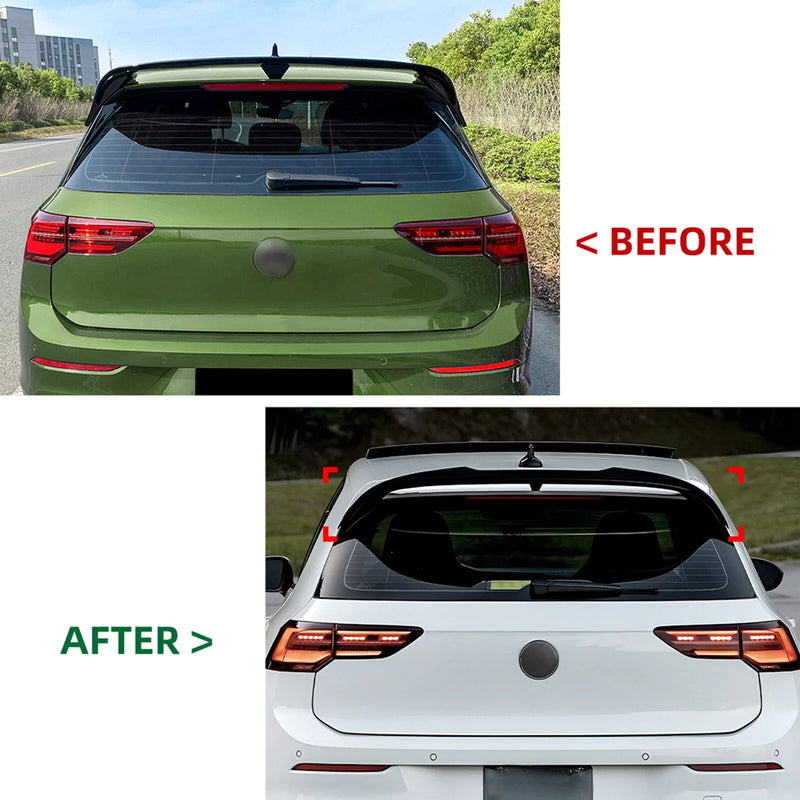 VW Golf 8 GTI R Gloss Black Rear Boot Spoiler Lip (2021-2024)