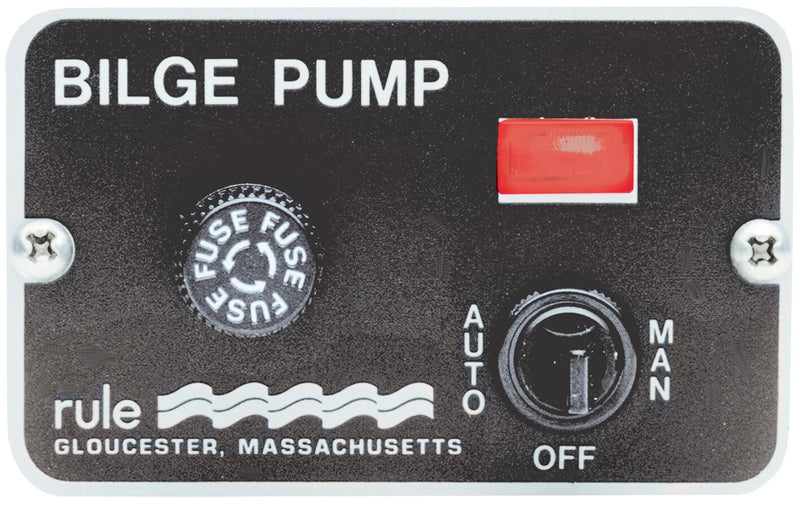 Bilge Pump Switch Panel Rule Deluxe 3 Way Manual/Off/Automatic 12V