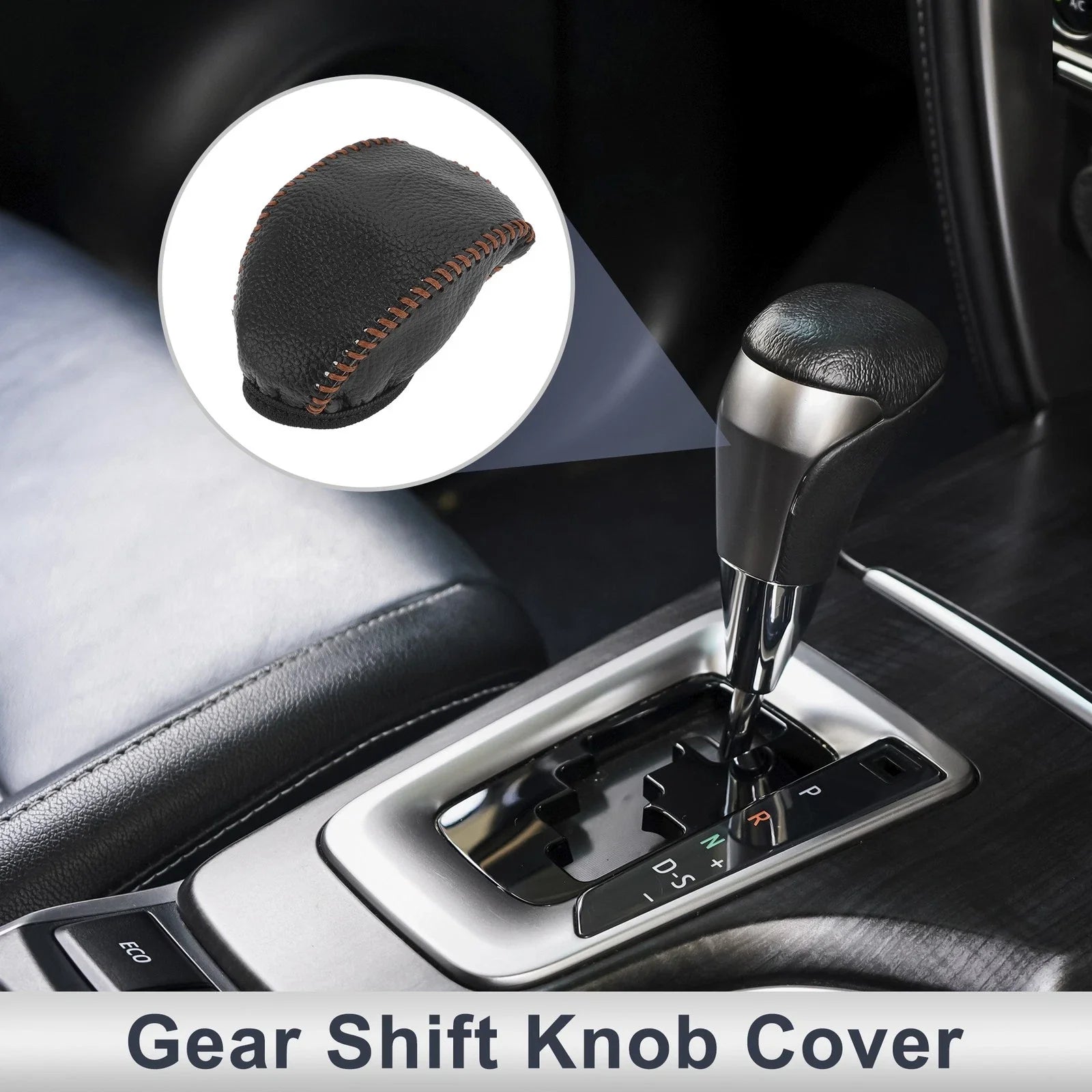 Car Gear Shift Knob Cover for Toyota RAV4 2019-2024 - 1 x Pebbled Black Brown