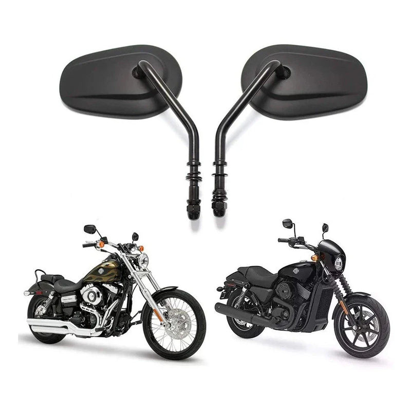 HARLEY DAVIDSON Black Motorcycle Oval Rear View Side Mirrors