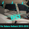 Subaru Outback Side Window Sunshade Black Silver Privacy 6pcs (2015–2019)