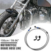 Motorcycle 1 x Brake Hose Braided Line 150cm Blue Silver Tone